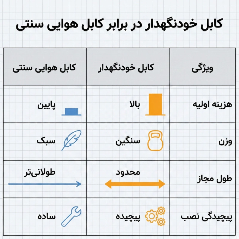 مزایای کابل خودنگهدار