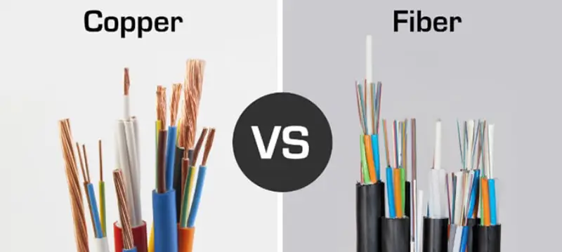 از مهمترین تفاوت های فیبر نوری با کابل مسی می توان به توان عملیاتی بالای فیبر نوری نسبت به سیم مسی اشاره کرد
